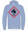 Men`s hoodie WATCH OUT FOR THE SKATEBOARDER sky-blue фото