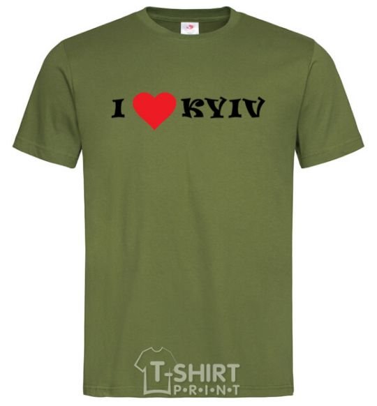 Men's T-Shirt I love Kyiv millennial-khaki фото
