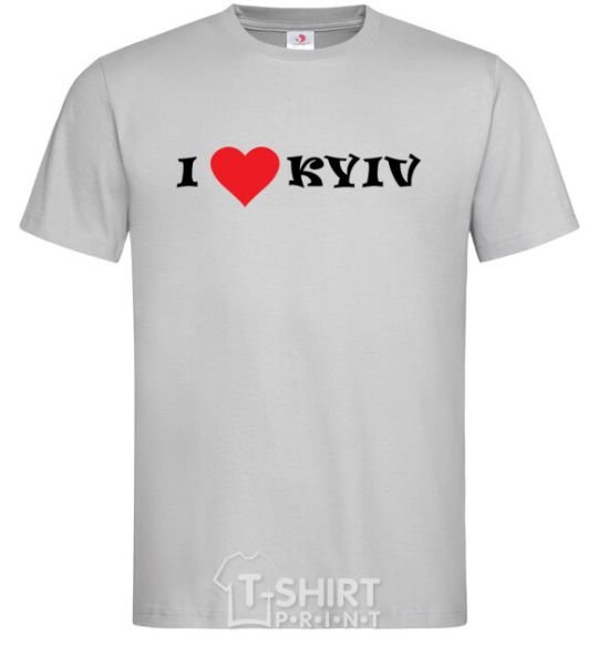 Men's T-Shirt I love Kyiv grey фото