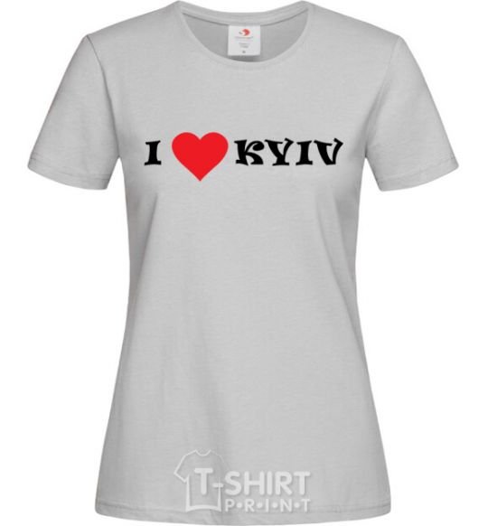 Women's T-shirt I love Kyiv grey фото