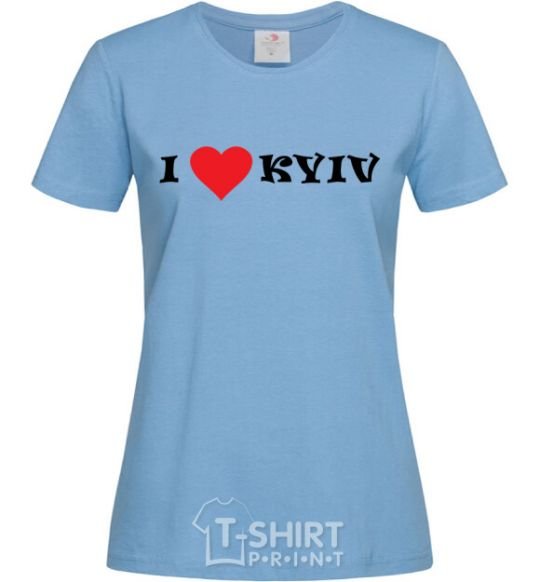 Women's T-shirt I love Kyiv sky-blue фото