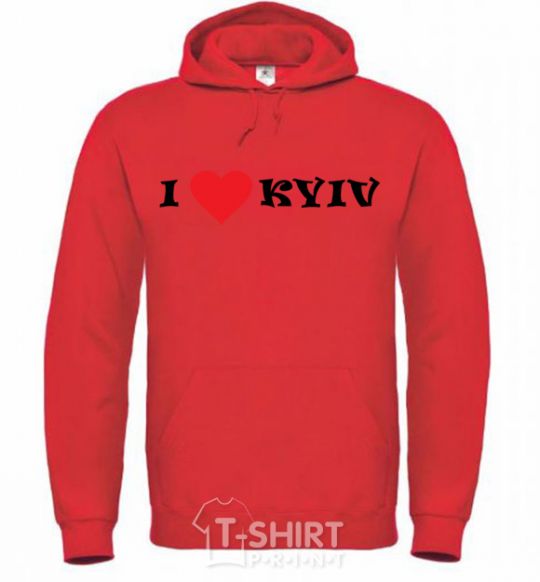 Men`s hoodie I love Kyiv bright-red фото
