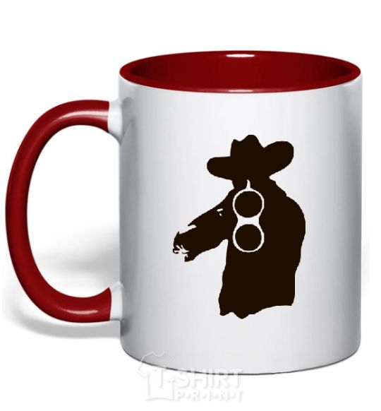 Mug with a colored handle HUNTER #2 red фото