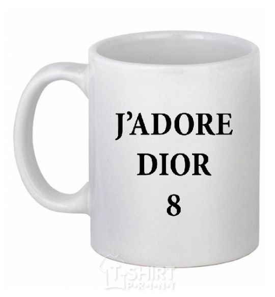 Ceramic mug J'ADORE DIOR 8 White фото