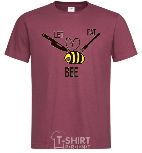 Men's T-Shirt LET EAT BEE burgundy фото