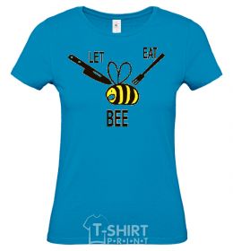 Women's T-shirt LET EAT BEE sky-blue фото