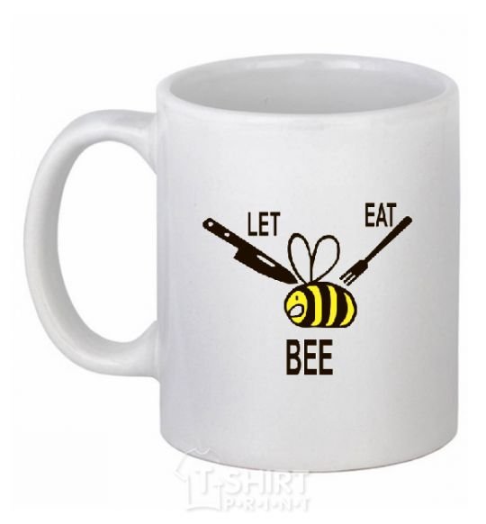 Ceramic mug LET EAT BEE White фото