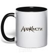 Mug with a colored handle AGATHA CHRISTI black фото