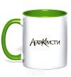 Mug with a colored handle AGATHA CHRISTI kelly-green фото