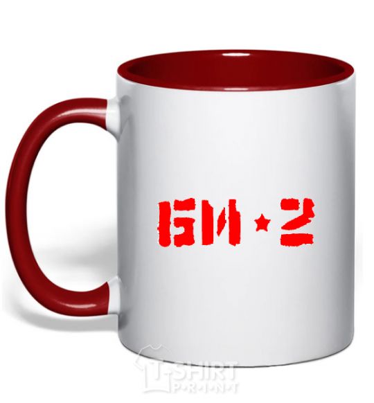 Mug with a colored handle BI-2 red фото