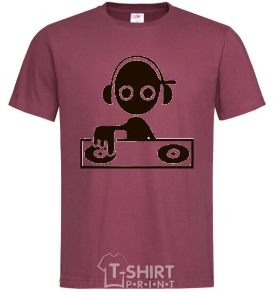 Men's T-Shirt DJ GIRL burgundy фото