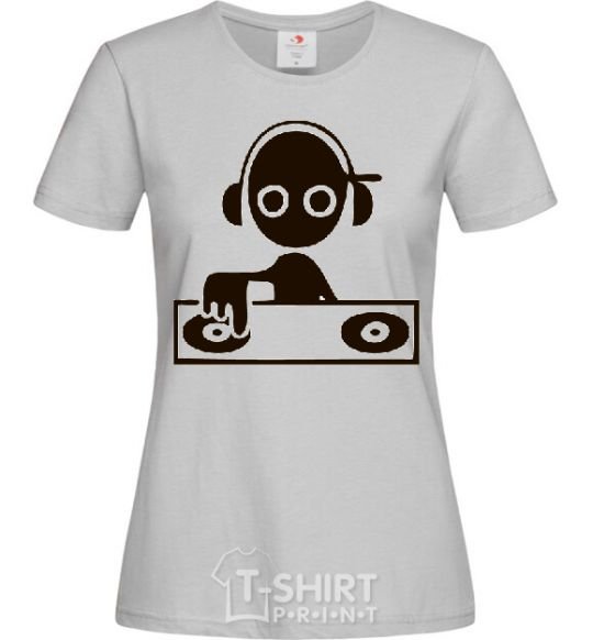 Women's T-shirt DJ GIRL grey фото