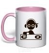Mug with a colored handle DJ GIRL light-pink фото