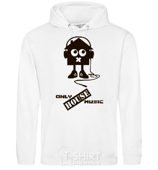 Men`s hoodie ONLY HOUSE MUSIC White фото