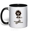 Mug with a colored handle ONLY HOUSE MUSIC black фото