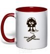 Mug with a colored handle ONLY HOUSE MUSIC red фото