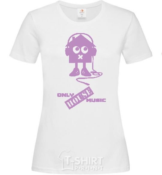 Women's T-shirt ONLY HOUSE MUSIC White фото