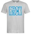 Men's T-Shirt ROCK with a guitar grey фото