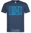 Men's T-Shirt ROCK with a guitar navy-blue фото