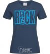 Women's T-shirt ROCK with a guitar navy-blue фото