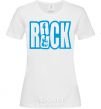 Women's T-shirt ROCK with a guitar White фото