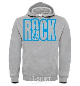 Men`s hoodie ROCK with a guitar sport-grey фото
