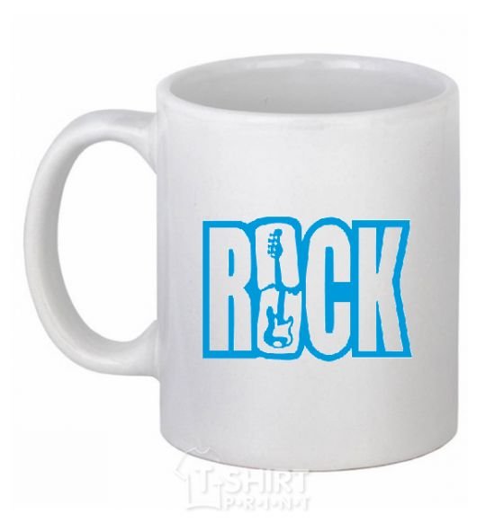 Ceramic mug ROCK with a guitar White фото