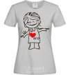 Women's T-shirt I LOVE HIM grey фото