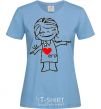 Women's T-shirt I LOVE HIM sky-blue фото