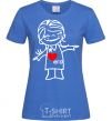 Women's T-shirt I LOVE HIM royal-blue фото