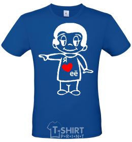 Men's T-Shirt I LOVE HER royal-blue фото