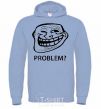 Men`s hoodie PROBLEM? sky-blue фото