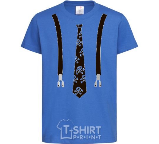 Детская футболка Галстук вместе с подтяжками Ярко-синий фото