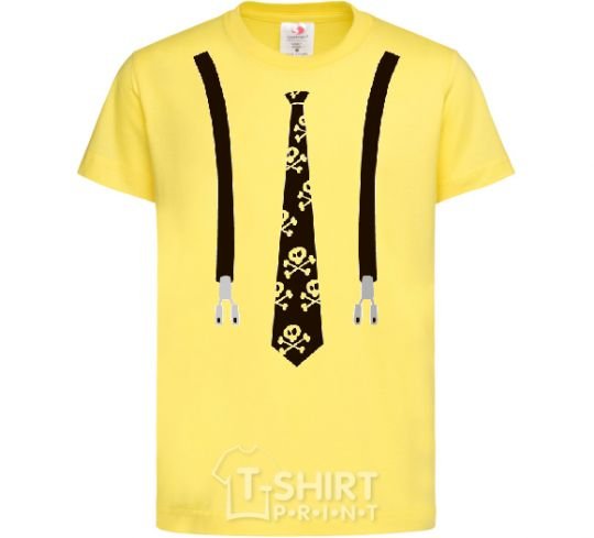 Kids T-shirt A tie with suspenders cornsilk фото