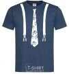 Men's T-Shirt A tie with suspenders navy-blue фото