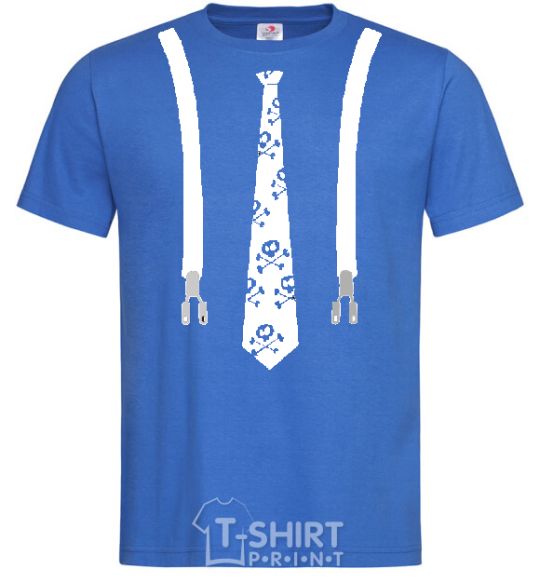 Мужская футболка Галстук вместе с подтяжками Ярко-синий фото
