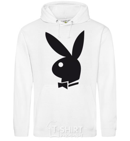 Men`s hoodie PLAYBOY BUNNY White фото