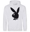 Men`s hoodie PLAYBOY BUNNY sport-grey фото