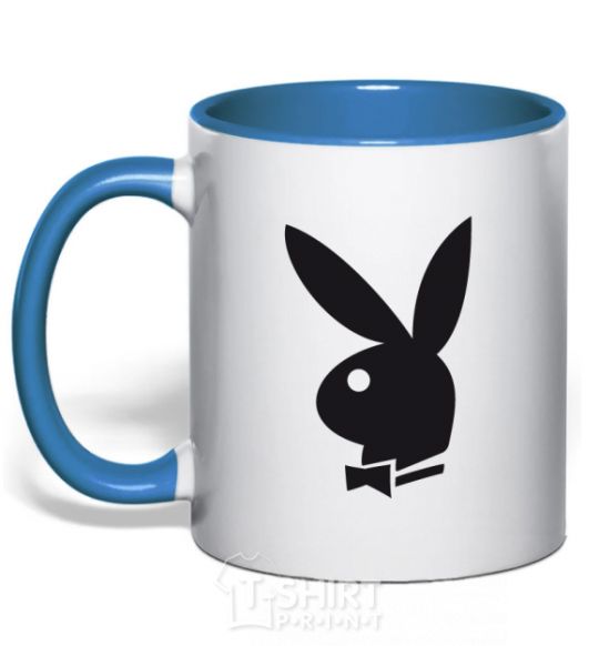 Mug with a colored handle PLAYBOY BUNNY royal-blue фото