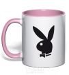 Mug with a colored handle PLAYBOY BUNNY light-pink фото