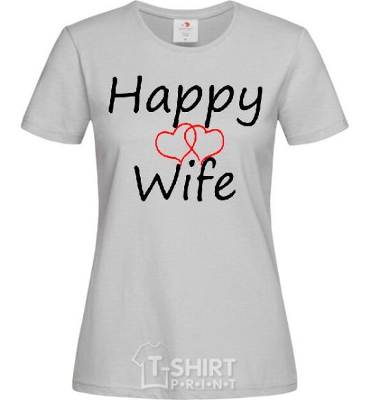 Женская футболка HAPPY WIFE Серый фото