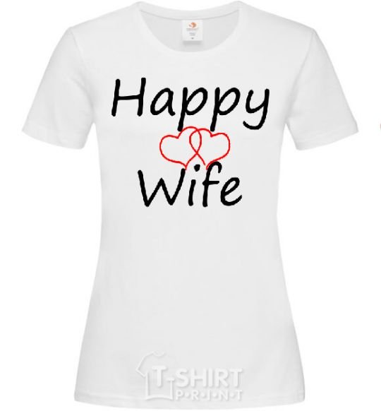 Женская футболка HAPPY WIFE Белый фото