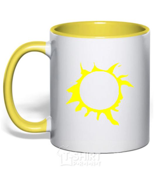 Mug with a colored handle КИНО yellow фото
