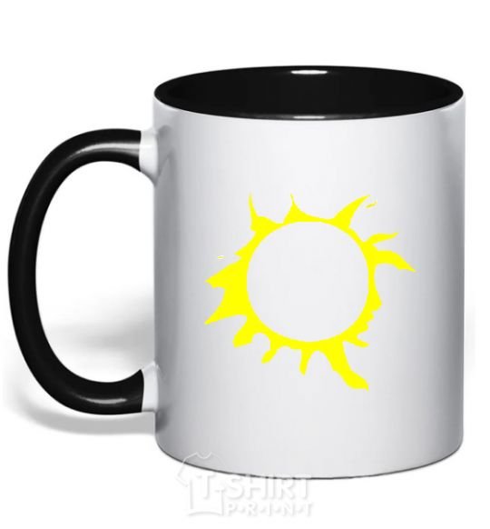 Mug with a colored handle КИНО black фото