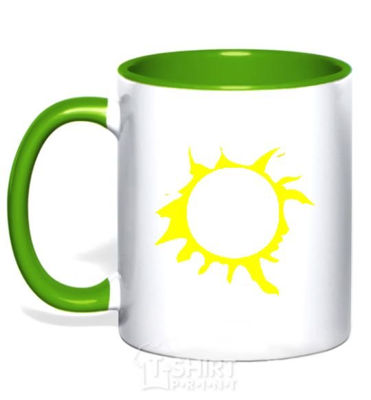 Mug with a colored handle КИНО kelly-green фото