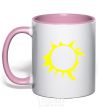 Mug with a colored handle КИНО light-pink фото