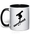 Чашка с цветной ручкой SNOWBOARD x3mal Черный фото