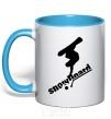 Mug with a colored handle SNOWBOARD x3mal sky-blue фото