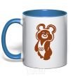 Mug with a colored handle Olympic bear royal-blue фото