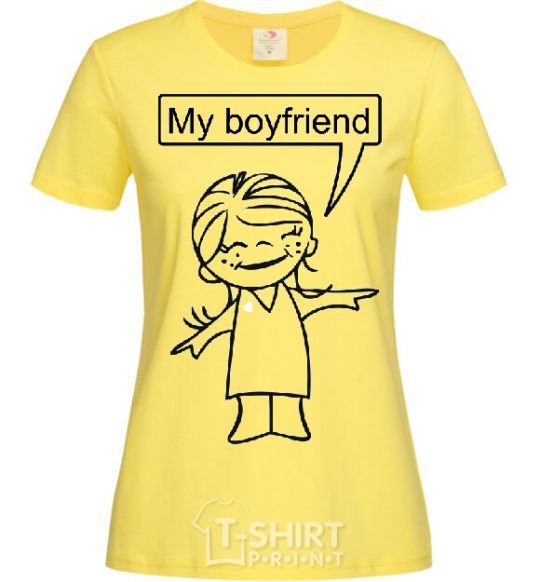 Women's T-shirt MY BOYFRIEND cornsilk фото
